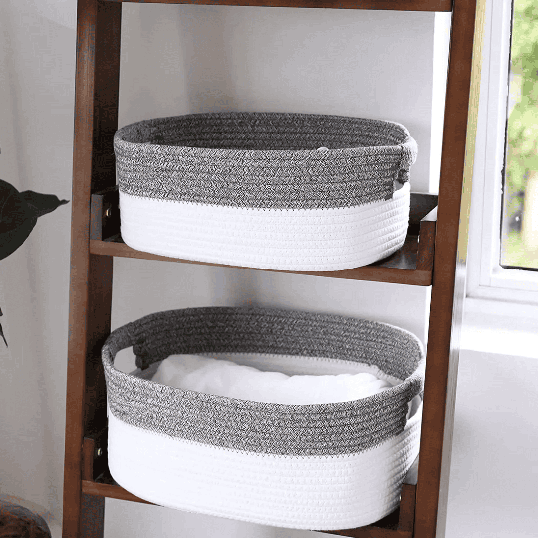 2pc Basket Set – Grey and White Colour Combination