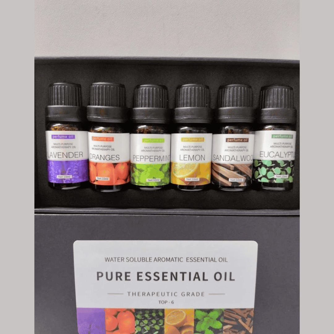 6pc Set 100{2065b22fa491b266a992e40606aaf4f3b30023166bdd0a41802df372cc64f91d} Pure Natural Aromatherapy Essential Oils