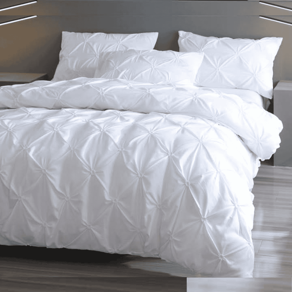 3pcs Pinch Pleat Pintuck Duvet Cover Set