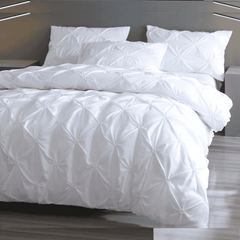 3pcs Pinch Pleat Pintuck Duvet Cover Set