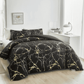 Marble Printed 3 Piece Luxury Microfiber Down Comforter Quilt Cover Set
