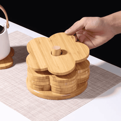 6 Pcs Set Bamboo Coasters