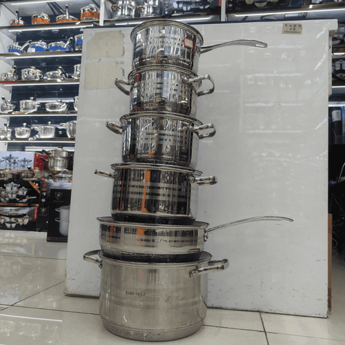 12pcs Stainless Steel Cooking Pots Set