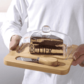 Glass Butter Dish with Bamboo Tray