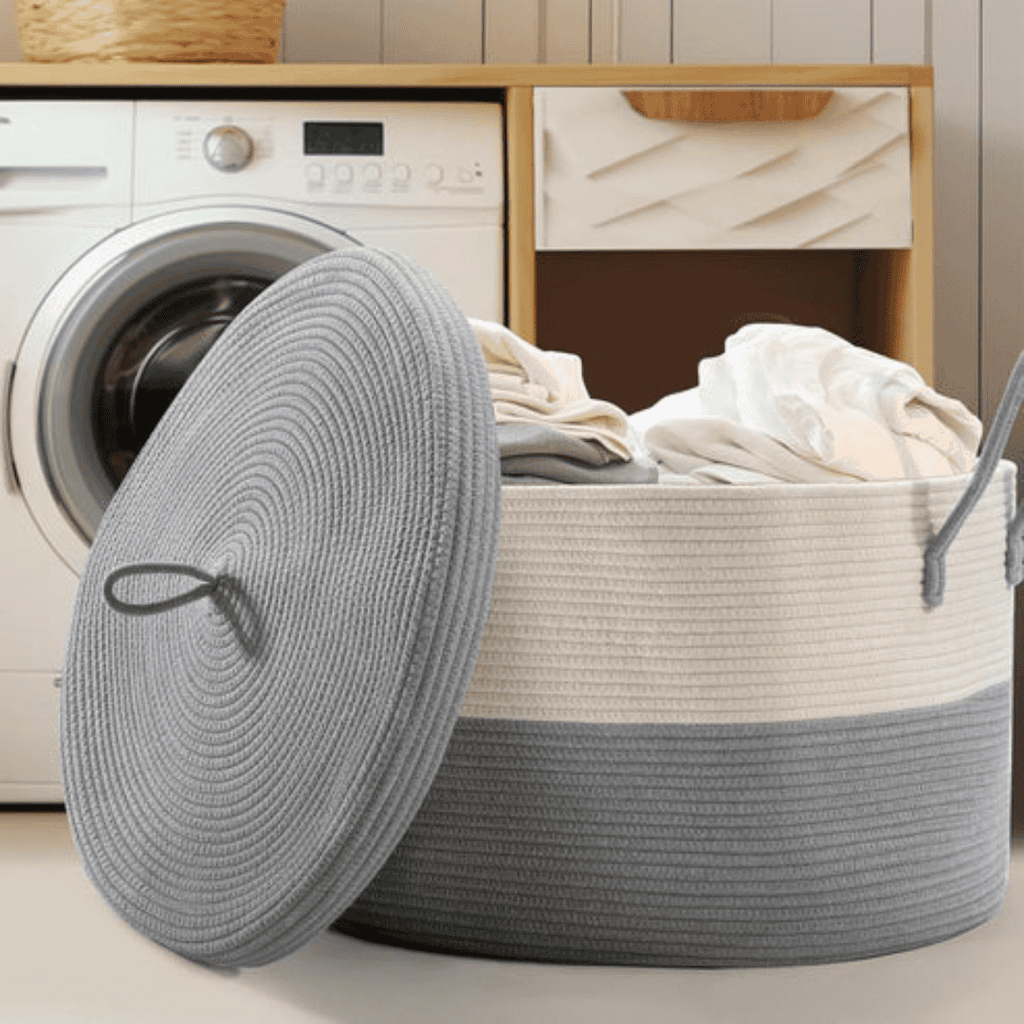 Extra Large Cotton Rope Basket with Lid