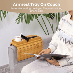 Bamboo Sofa Arm Rest Organizer