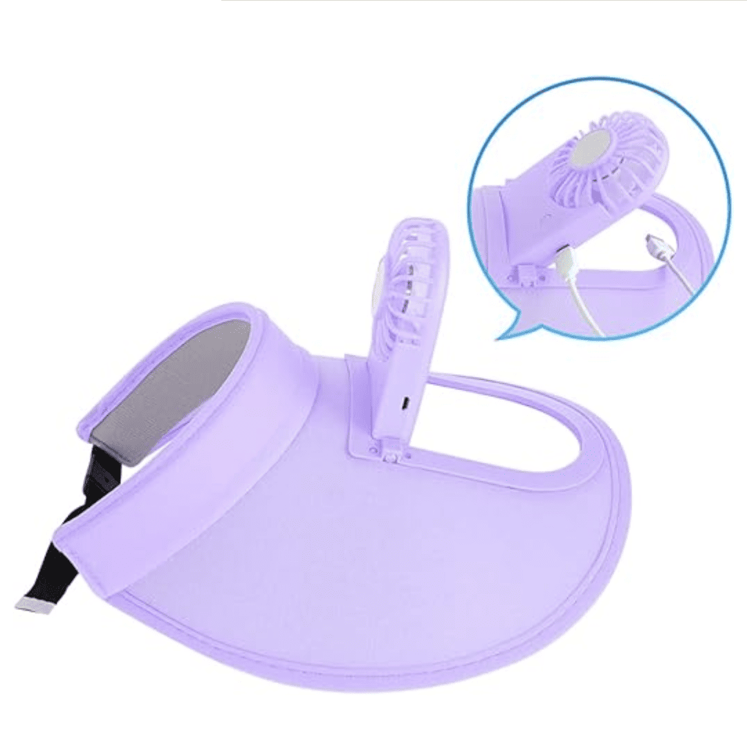 Adjustable Sunvisor Hat with USB Fan