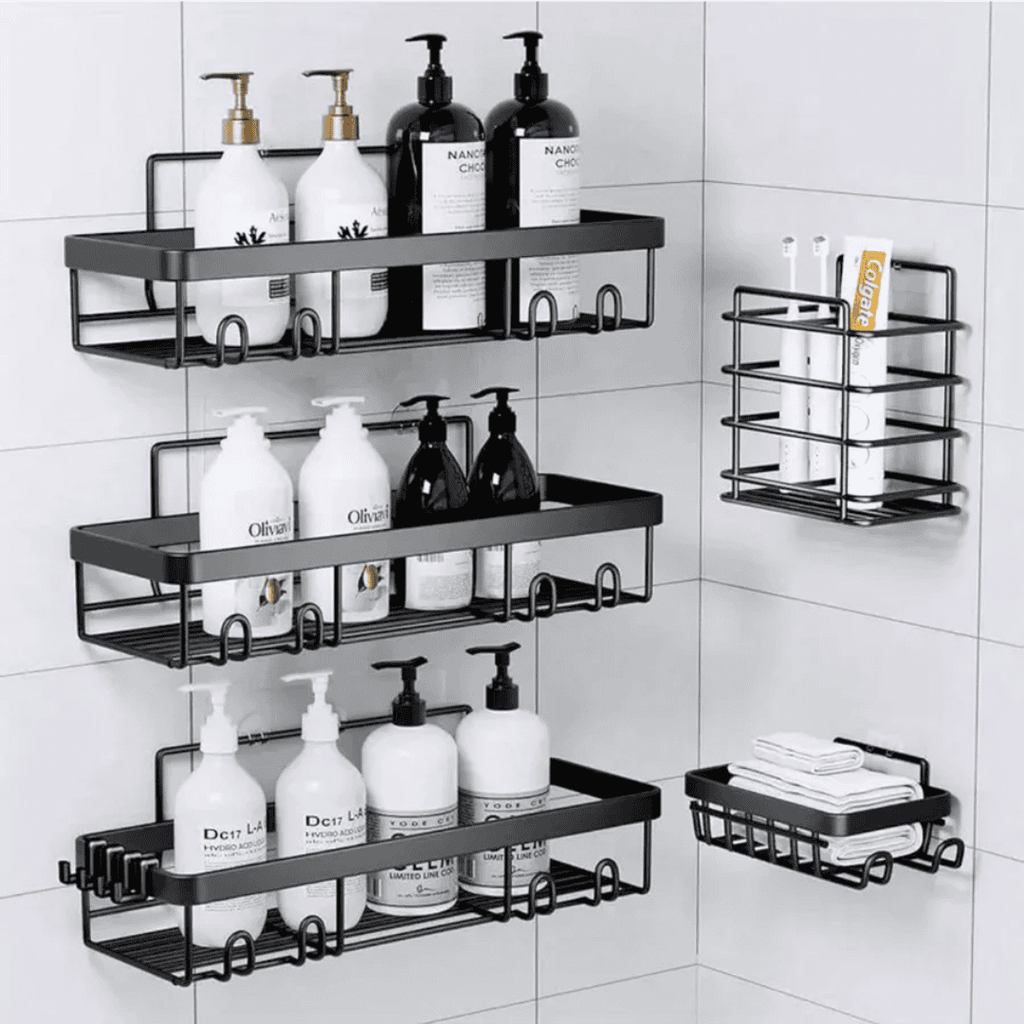5pcs Set Shower Caddy Shelf / Bathroom Organizer