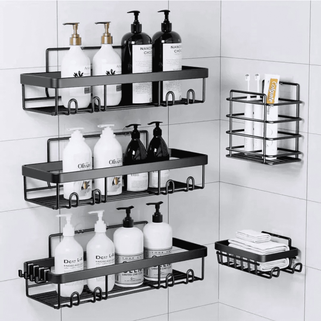 5pcs Set Shower Caddy Shelf / Bathroom Organizer