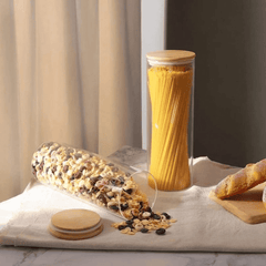 Spaghetti/Cereal Storage Jars with Bamboo Lid