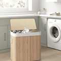 3 Grid Foldable Bamboo Laundry Basket