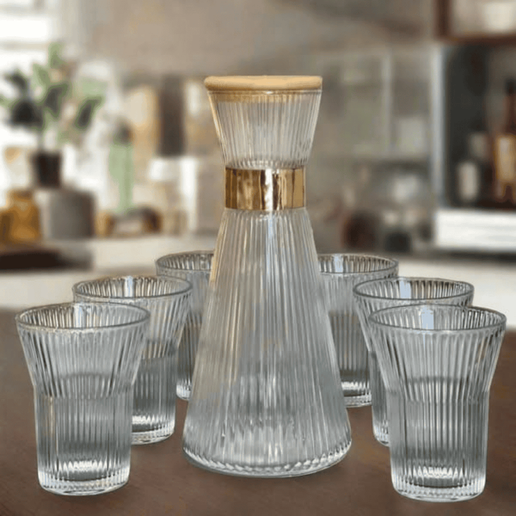 Clear Glass 7Pcs Water Set