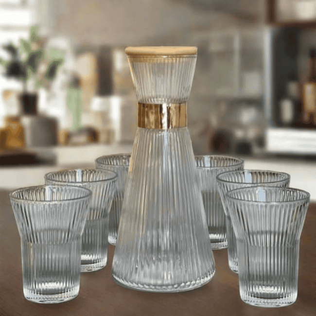 Clear Glass 7Pcs Water Set