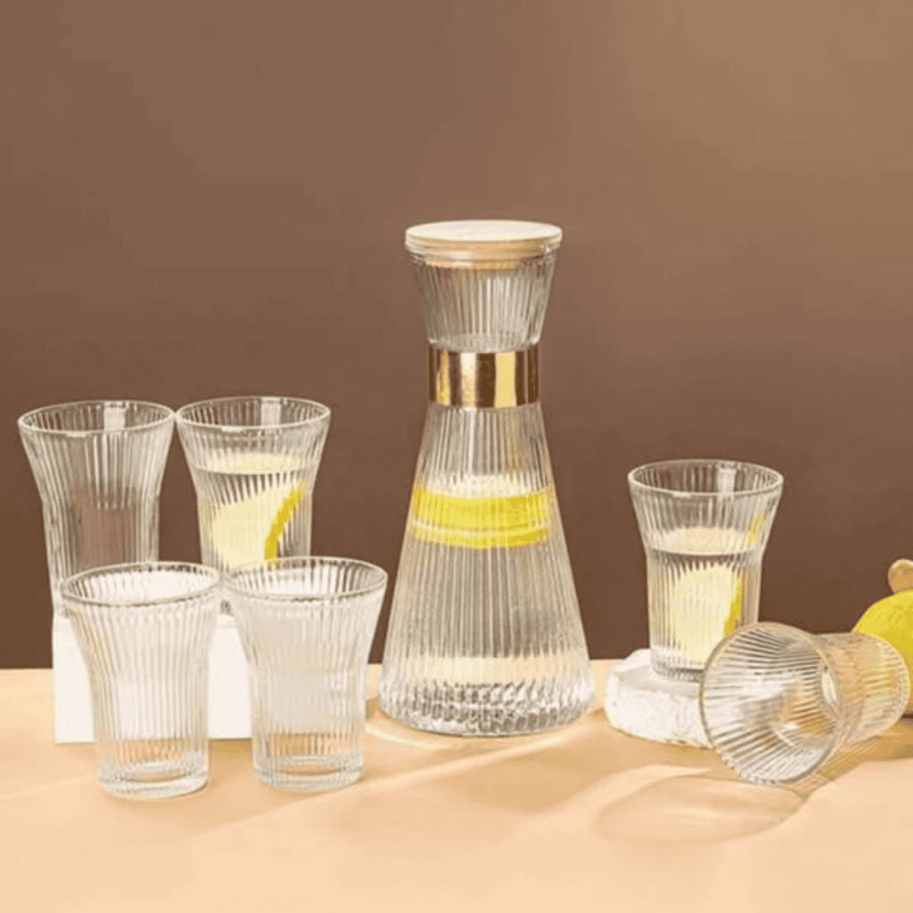 Clear Glass 7Pcs Water Set
