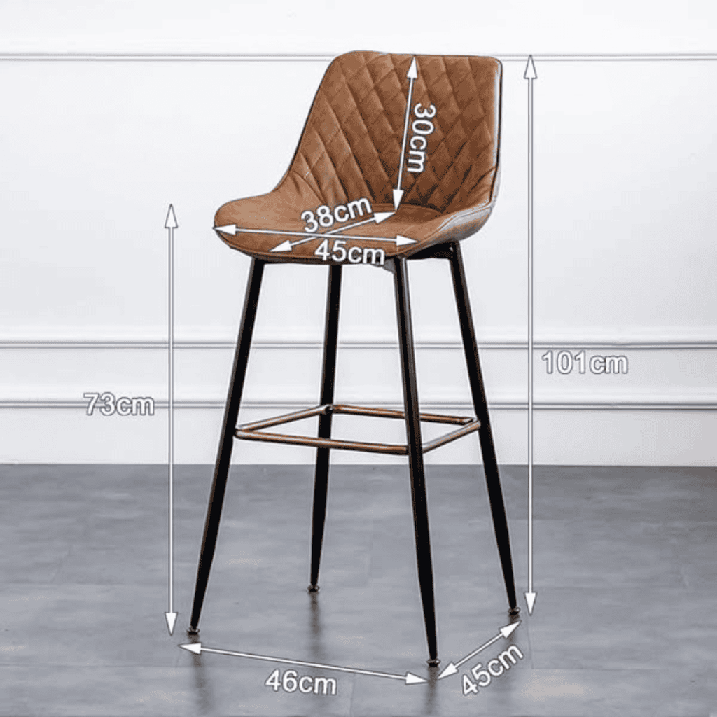 Grey/Brown Faux Leather Barstools