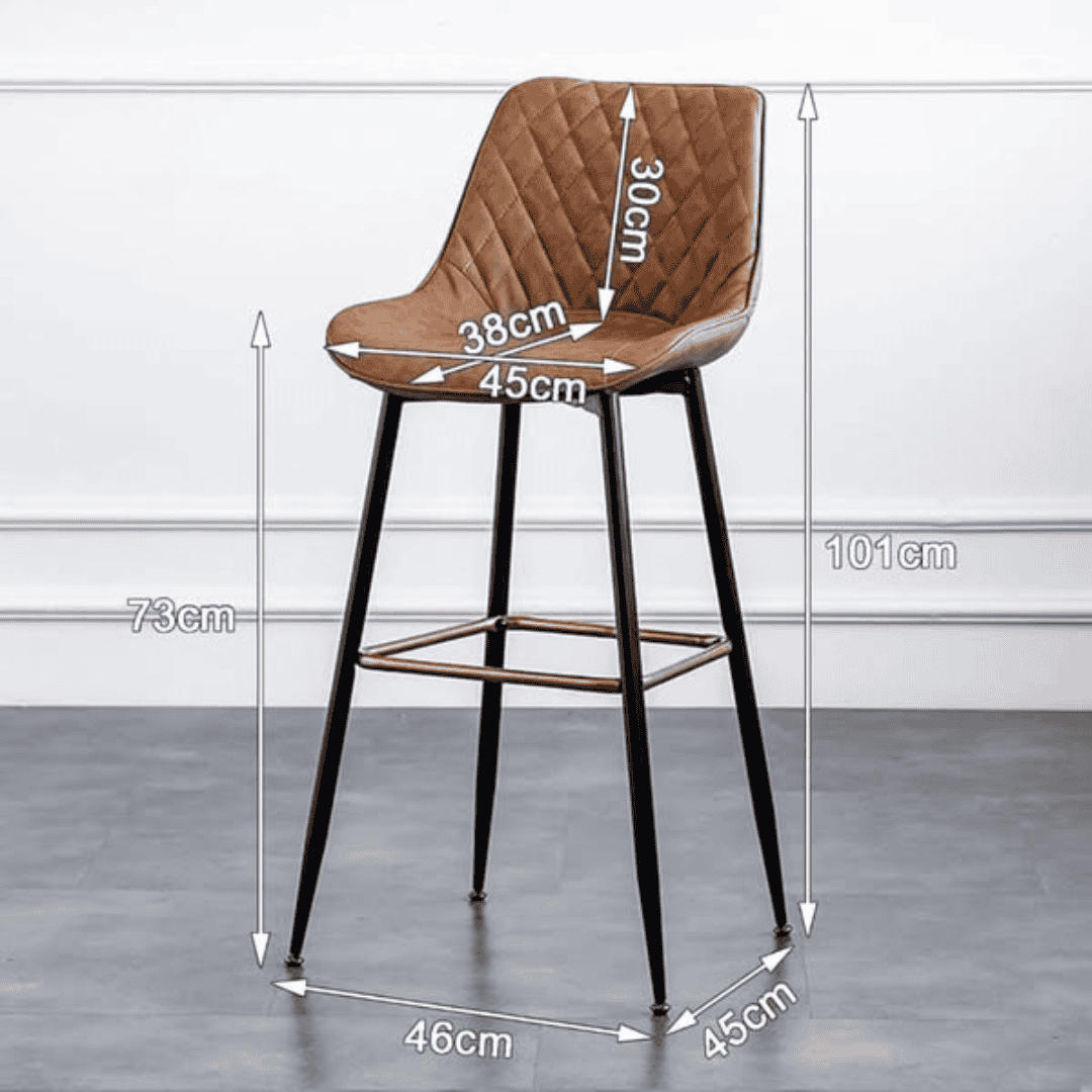 Grey/Brown Faux Leather Barstools