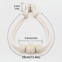 2pcs Magnetic Curtain Binding Straps with Solid Wood