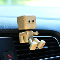 Cute Wooden Driving Buddy Robot Car Diffuser