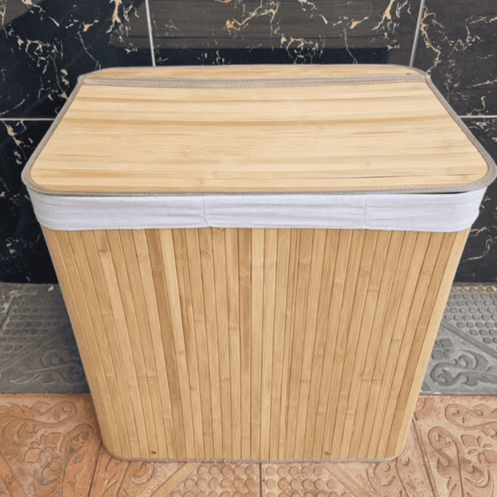 3 Grid Foldable Bamboo Laundry Basket