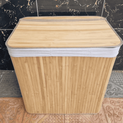 3 Grid Foldable Bamboo Laundry Basket