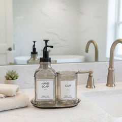 3Pcs sleek Glass hand soap dispenser