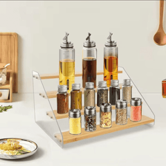 4 Tier Bamboo and Acrylic Multi-Purpose Stand