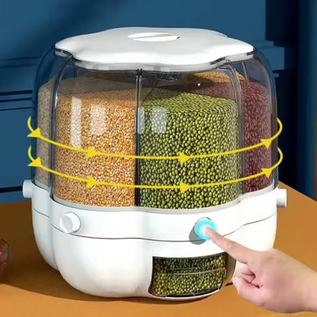 6.5kg 360° Rotating 6-Grid Dispenser