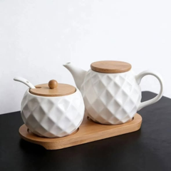 3 piece ceramic tea set