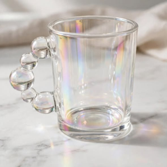 6Pcs Bubble Handle Glass Mugs