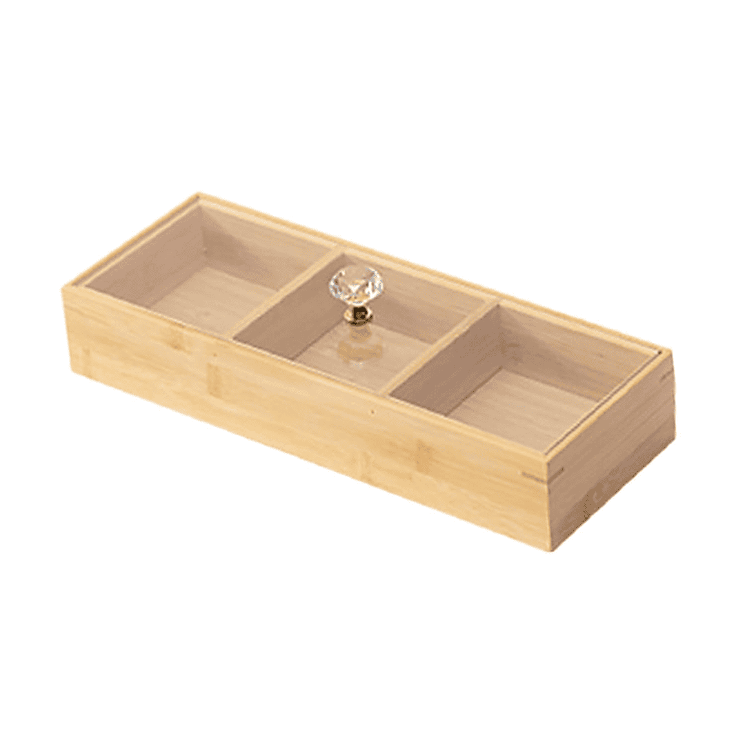 3-Slot Wooden Tea Bag / Candy Organizer