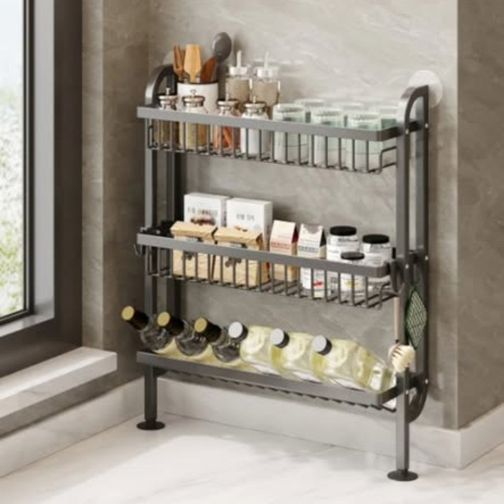 3-Tier Wall-Mounted Kitchen Storage Rack