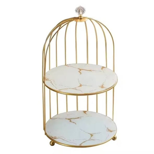 2 Tier Luxury Marble Textured Makeup Organizer