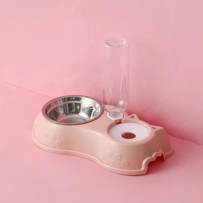 Automatic Pet Feeding Bowl with Water Dispenser