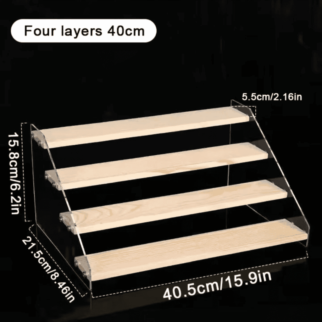 4 Tier Bamboo and Acrylic Multi-Purpose Stand