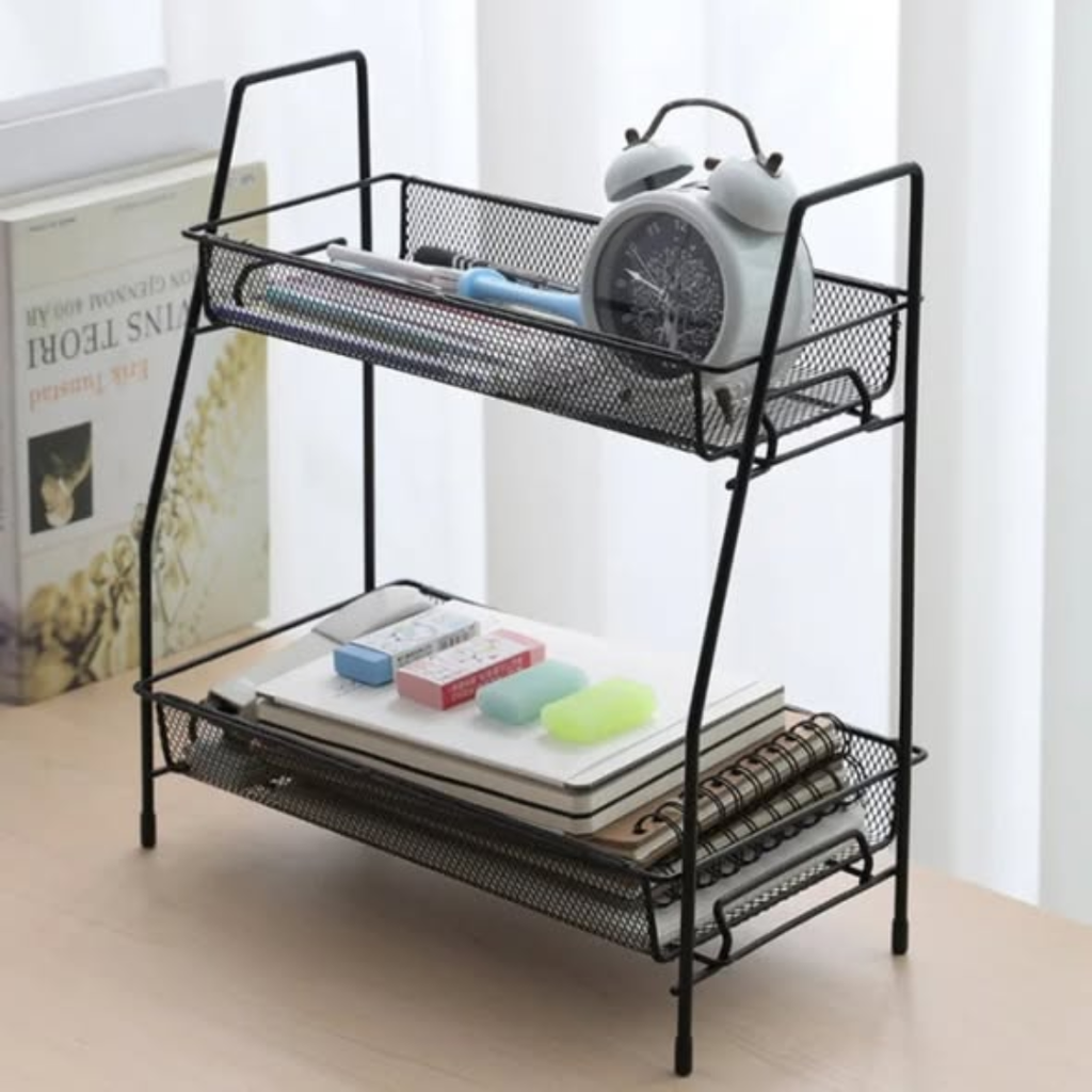 Two-layer fruit and spice rack