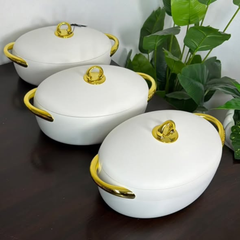 3Pcs Gold Oval Hotpots