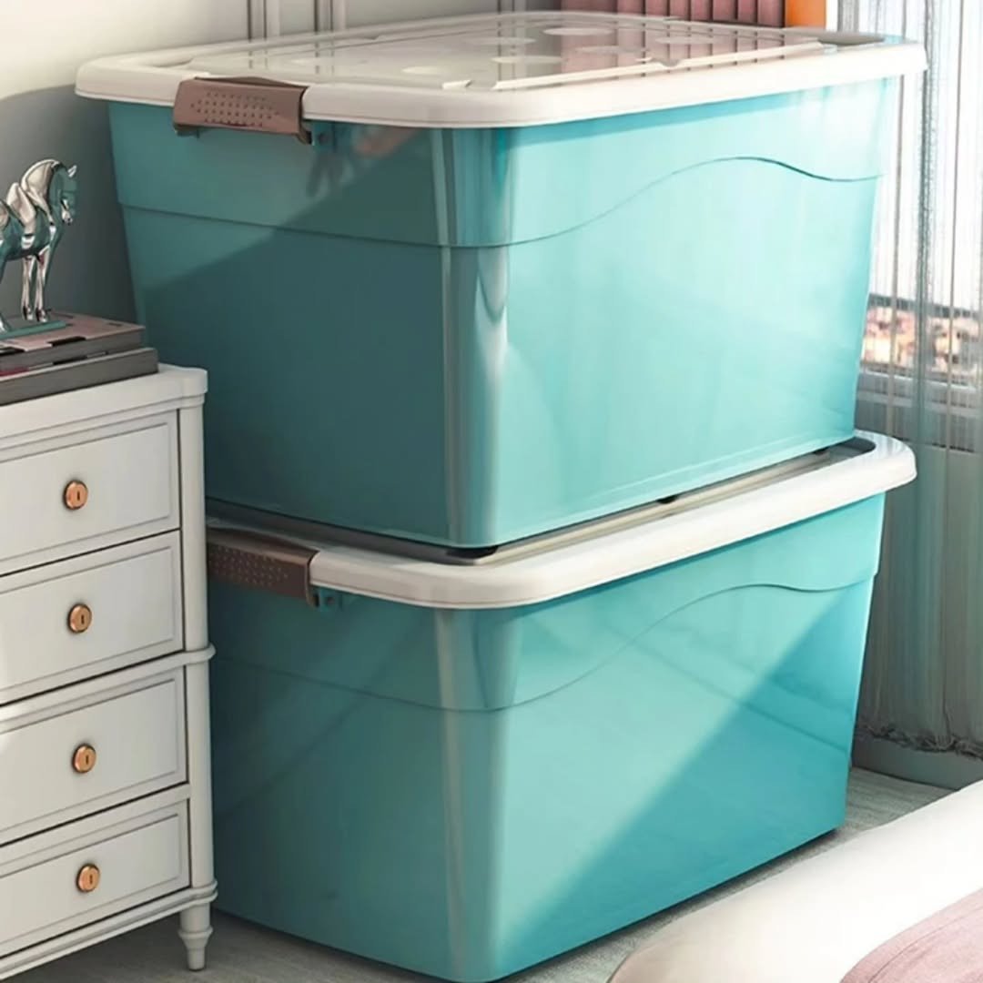 Storage Buckets with Lid and Pulley Wheels