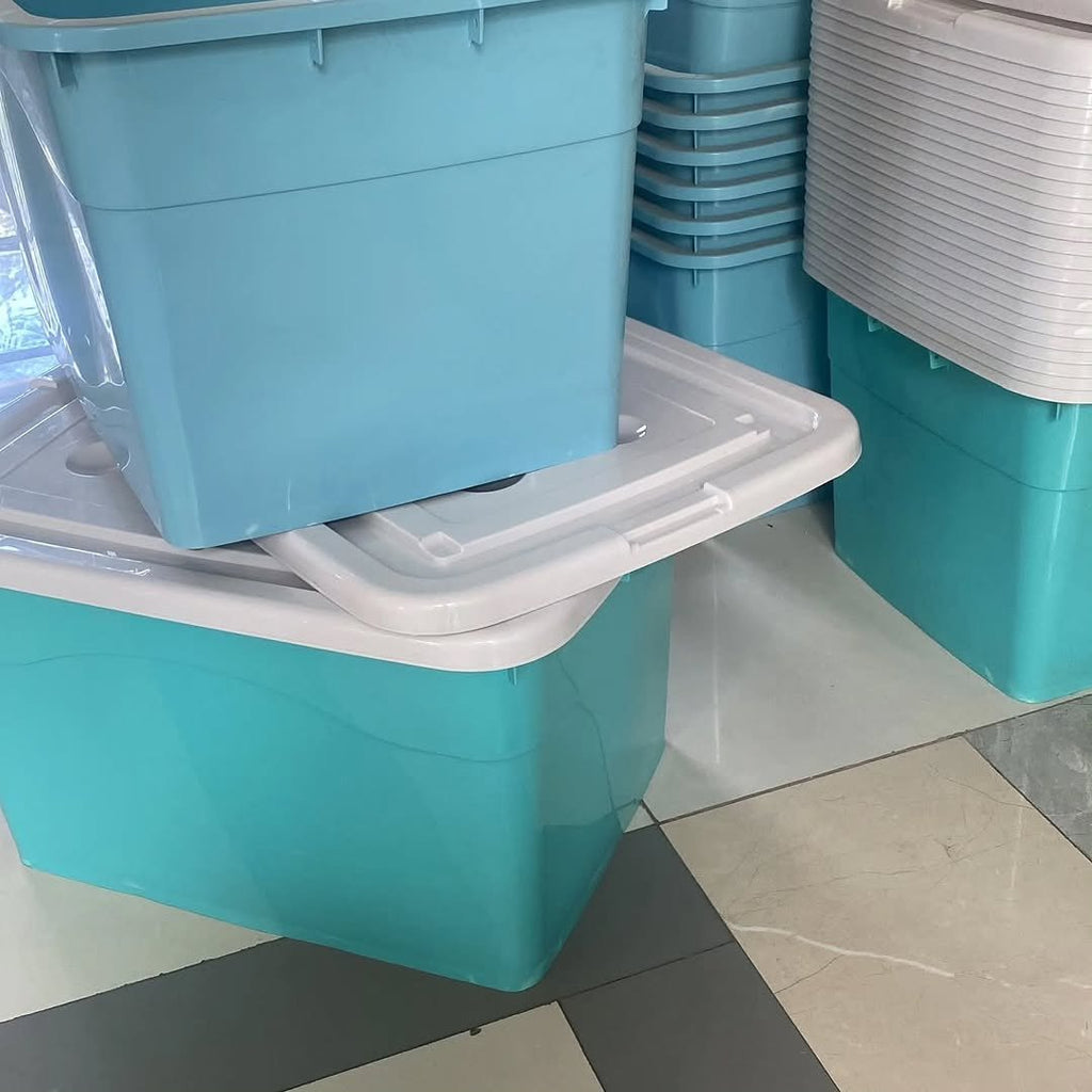 Storage Buckets with Lid and Pulley Wheels