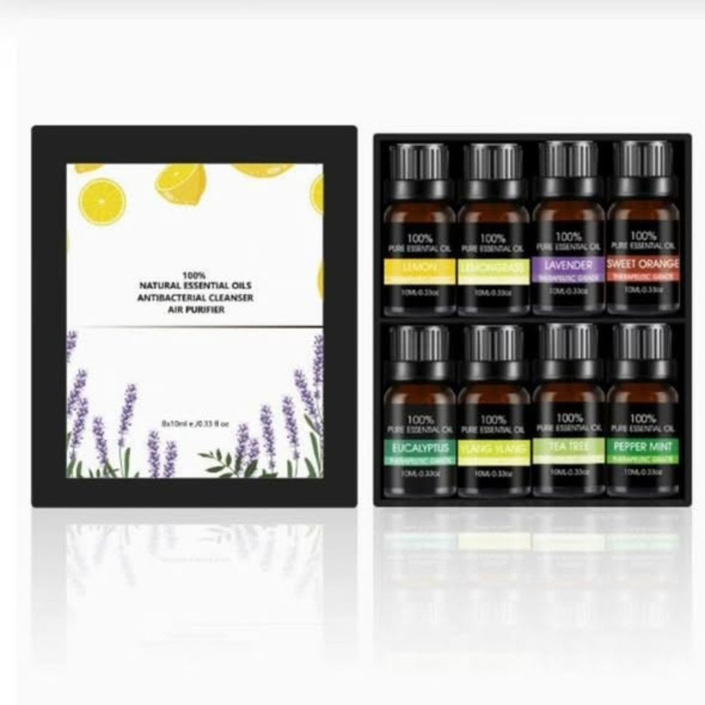 8pc set 100{70d89ccb8b697f56fda83851f8249b33ddfa988abdeaee4d74f7f08b372d07b5} Pure Natural Aromatherapy Essential Oils