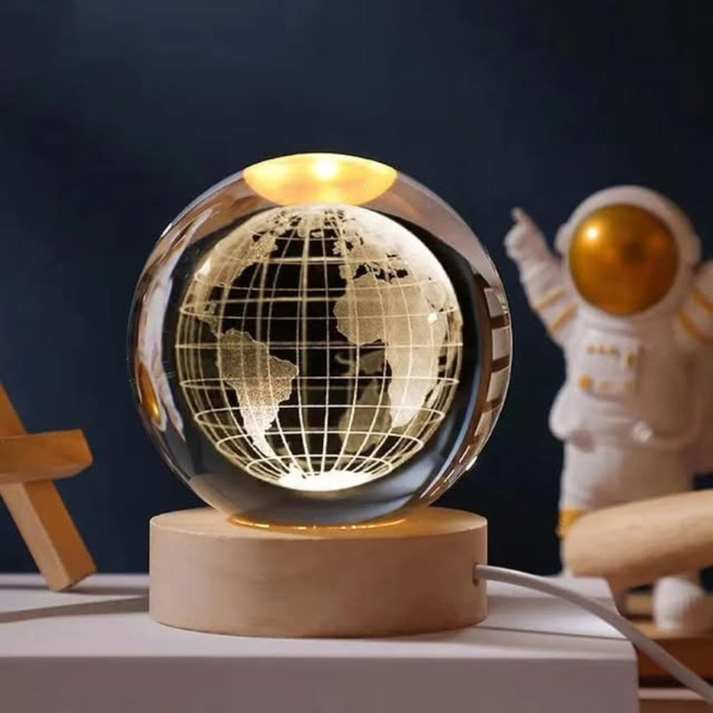 3D Earth Crystal LED Ball Night Lamp