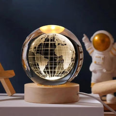 3D Earth Crystal LED Ball Night Lamp