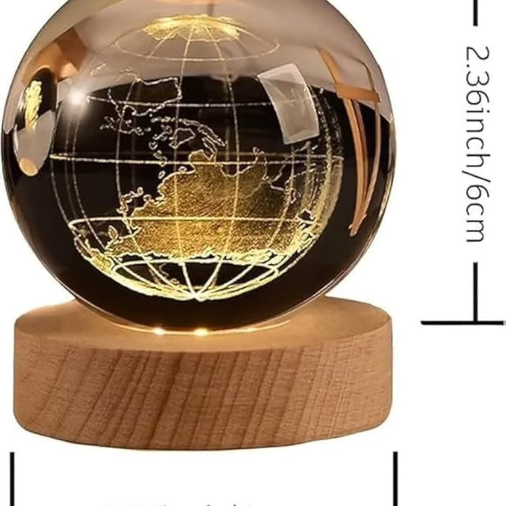 3D Earth Crystal LED Ball Night Lamp