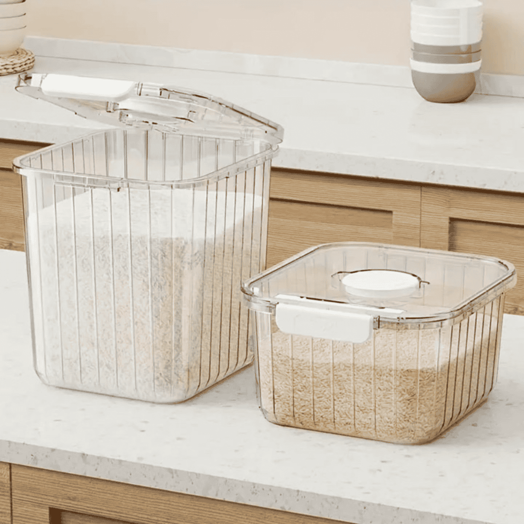 Acrylic Big Size Cereal Container with Measuring Cup