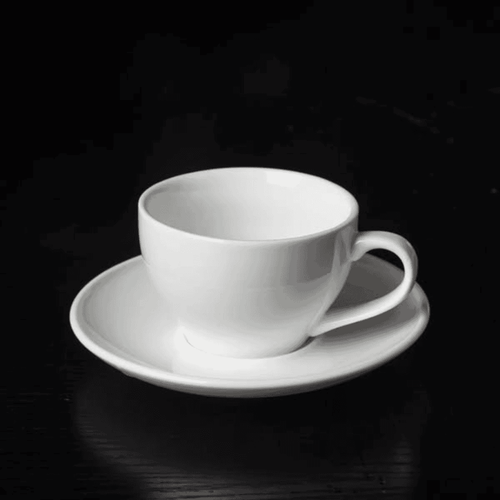 12Pcs White Cup and Saucer Set