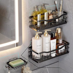 3-Piece Shower Caddy Shelf / Bathroom Organizer Set