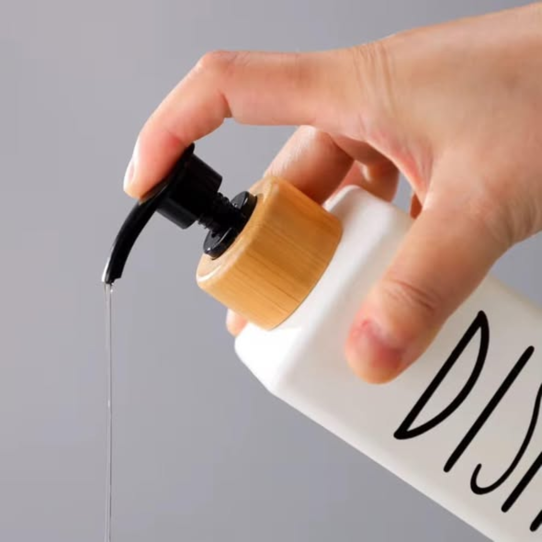 350ml square glass soap dispenser