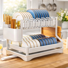 2-Tier Carbon Steel Dish Drying Rack