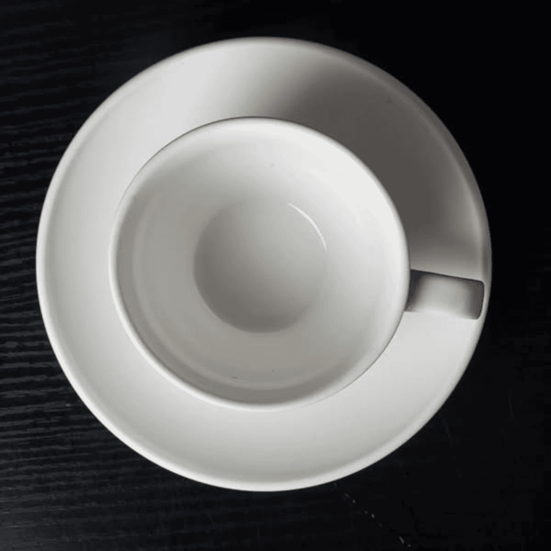 12Pcs White Cup and Saucer Set