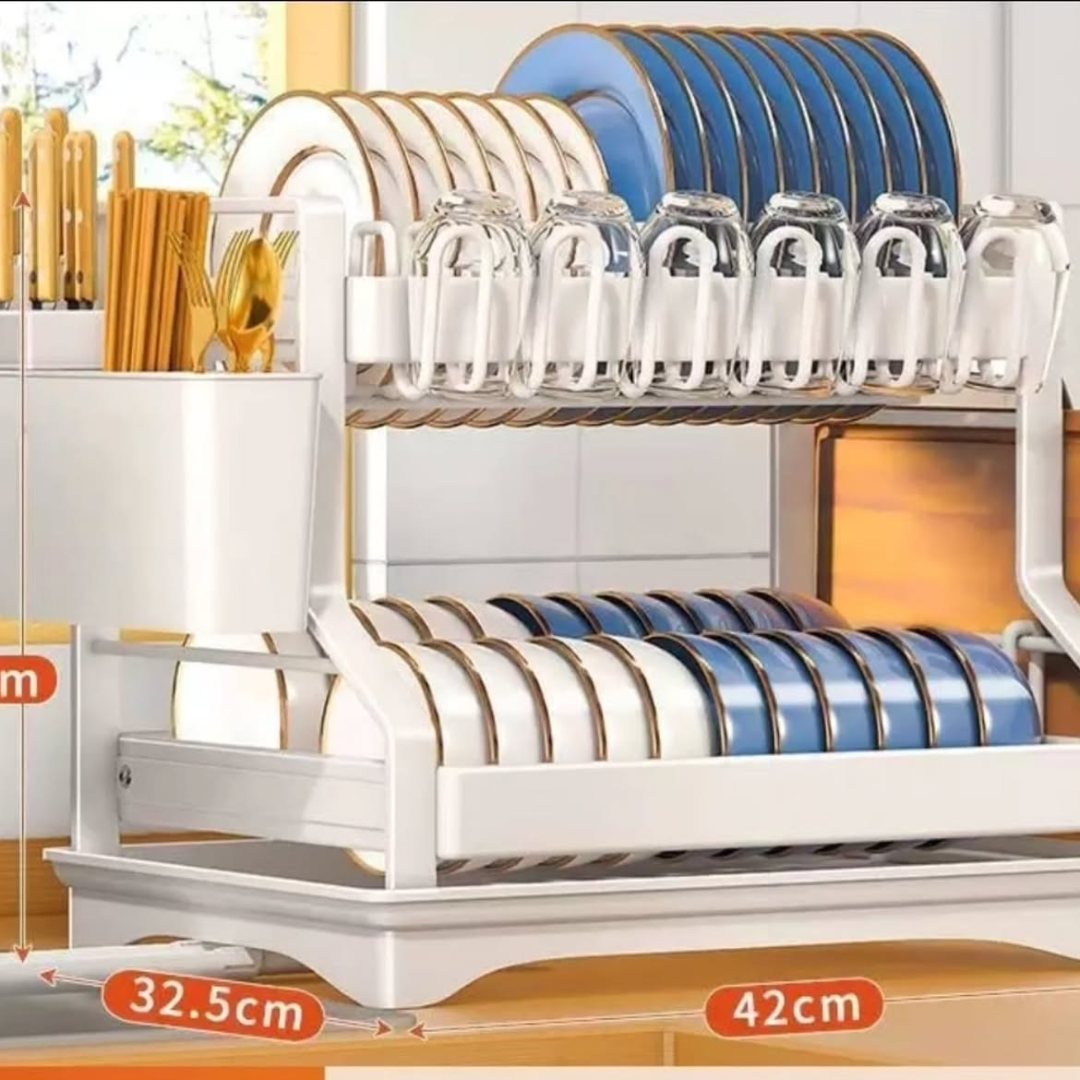 2-Tier Carbon Steel Dish Drying Rack