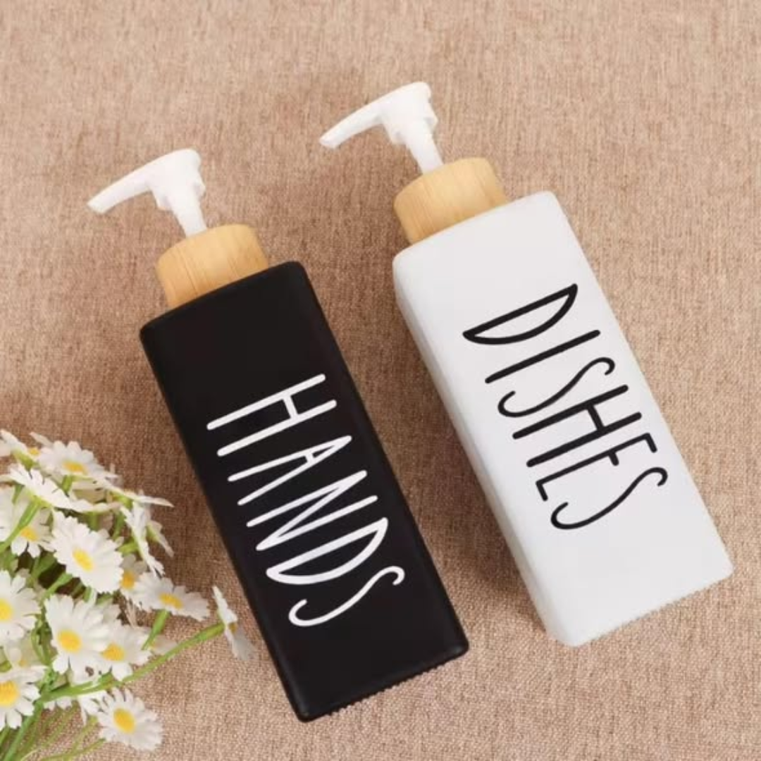 350ml square glass soap dispenser